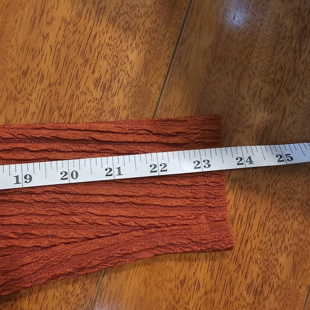 Womens Cropped Top w/ Midi Skirt Rust Burnt Orange Size XS Crinkled Material - Picture 12 of 13